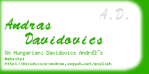 andras davidovics business card